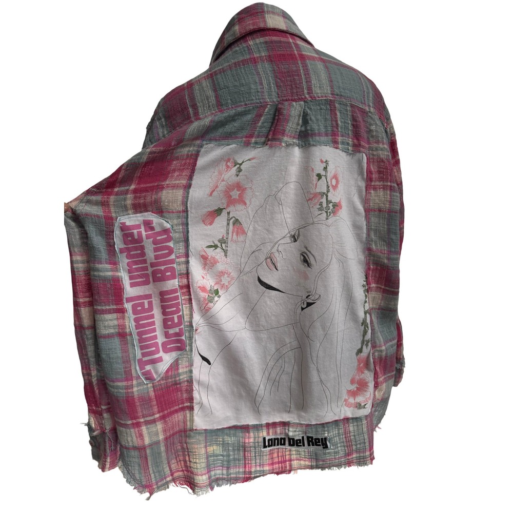 Lana Del Rey Custom Upcycled Plaid Flannel Shirt